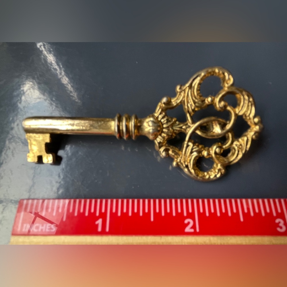 English Key Pin Brooch - Picture 3 of 3